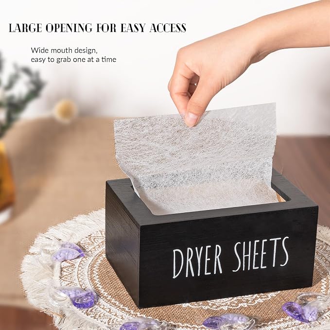 zoocatia Laundry Room Decor Dryer Sheet Container Wood Detergent Dispenser - Image 2