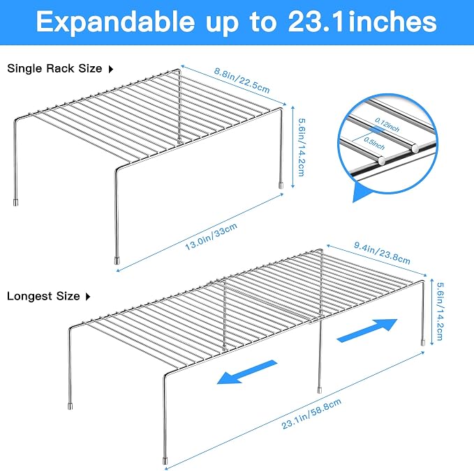 Tomorotec Space-Saving Stainless Steel Storage Rack, 12.8-22.8 in, Versatile - Image 5