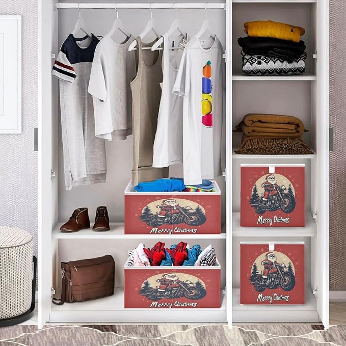 senya Large Storage Bins Motorcycle Santa Collapsible Foldable Storage Cubes - Image 7