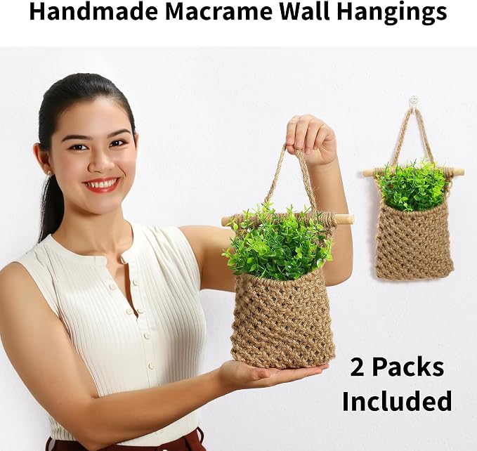 2 Packs Macrame Wall Planters - Image 4