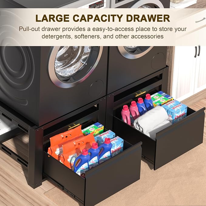 29" Laundry Pedestal for Washer & Dryer, Universal Washing Drying Machine Stand - Image 5