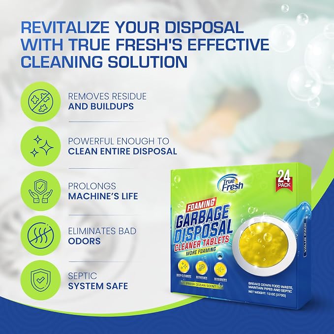 True Fresh 25 Washing Machine Cleaner Tablets & 24 Garbage Disposal Cleaner - Image 7