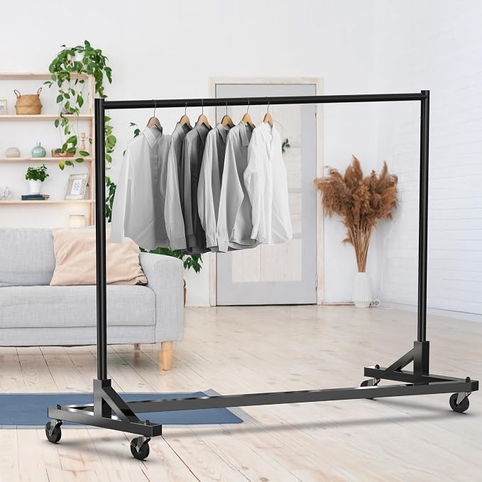 Simple Houseware Industrial Grade Z-Base Garment Rack, 500lb Load - Image 3