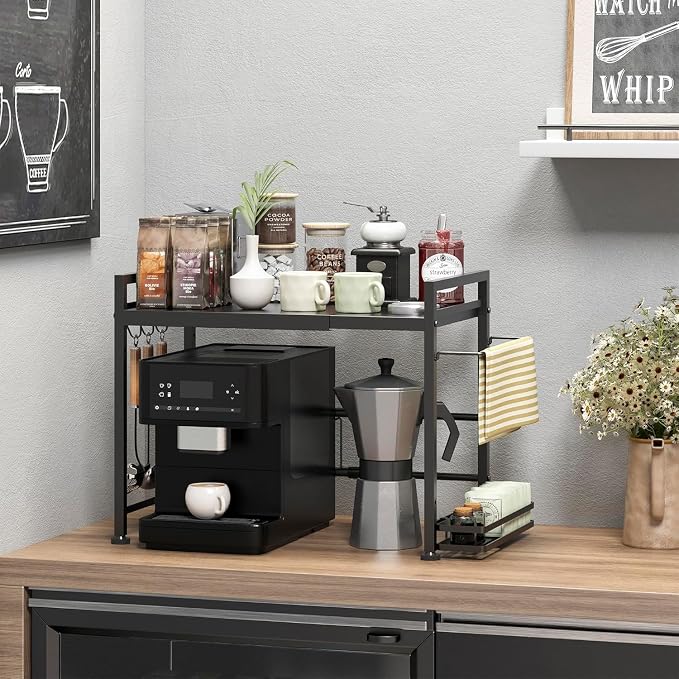 DOLALIKE Microwave Oven Rack, Expandable Microwave Stand Countertop Kitchen - Image 5