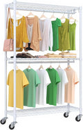 Rolling Garment Rack with Wheels, Heavy Duty Clothing Rack by Higeego