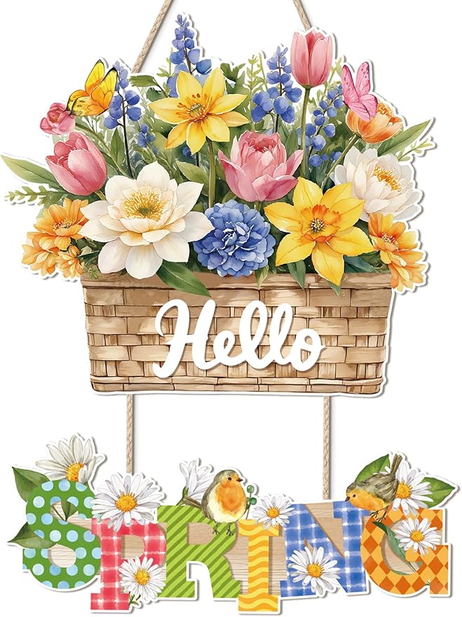 Ausril Hello Spring Decoration, Spring Welcome Sign by Ausril