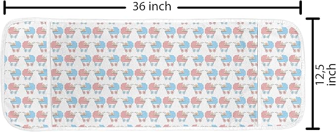 Ambesonne Cartoon Microwave Oven Cover, Pattern of Strollers - Image 2