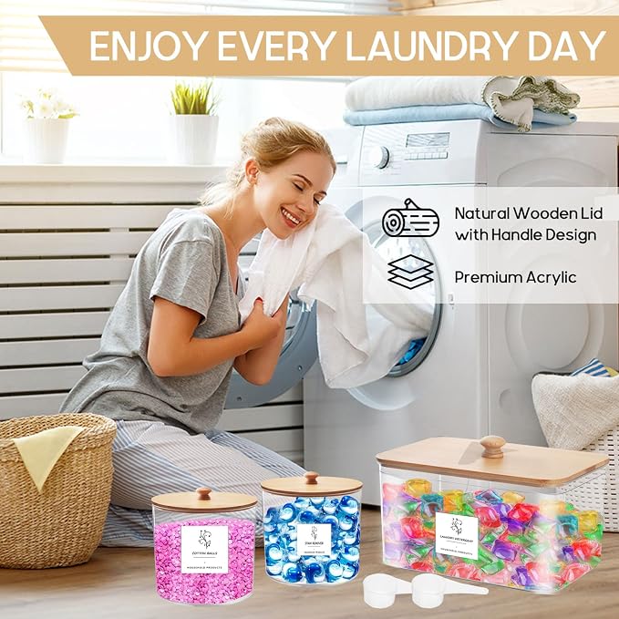 3 Pack Laundry Room Organization Storage Containers - Image 6