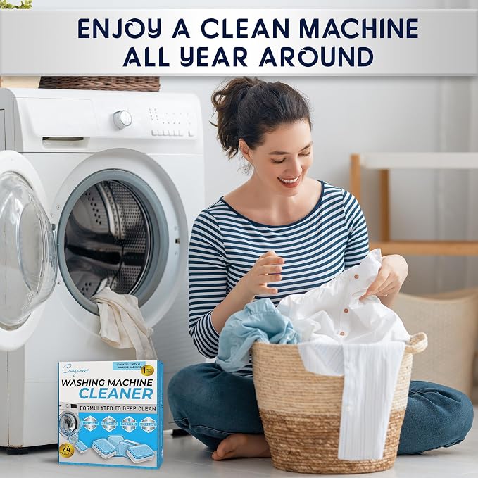 24 Washer Cleaner Tablets – Deep Cleans & Deodorizes All Washers, Removes Grime - Image 4