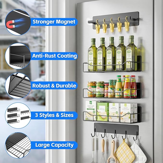 Magnetic Shelves for Washing Machine, 5 Pack Heavy Duty Laundry Shelf Organizer - Image 6