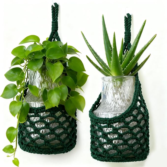 Macrame Wall Plant Hanger, Hanging Planter Basket Holder, Wall Planters by Unknown