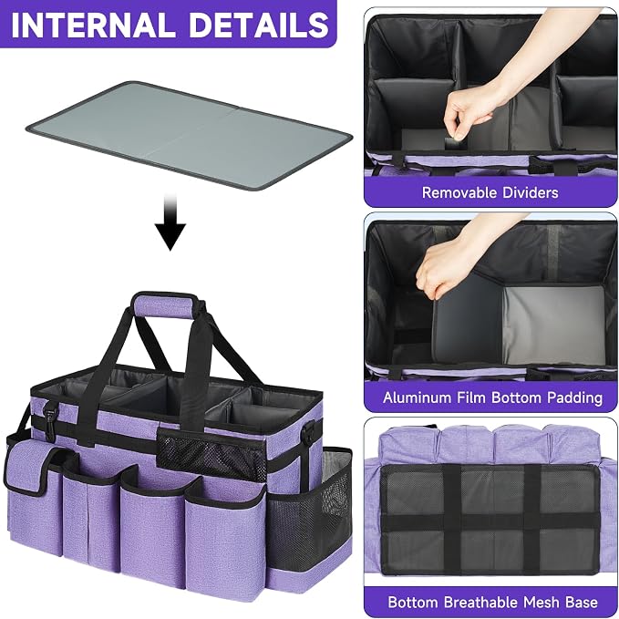Cleaning Caddy Bag, Extra Large Cleaning Supplies Organizer - Image 2