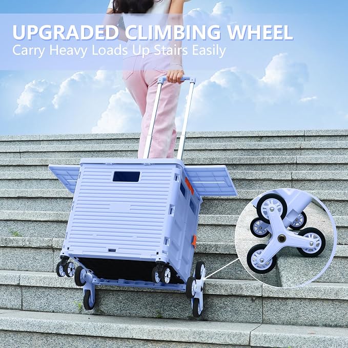 Foldable Utility Cart Folding Portable Rolling Crate - Image 6