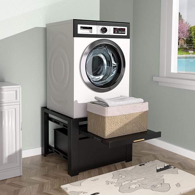 29" Laundry Pedestal for Washer & Dryer, Universal Washing Drying Machine Stand - Image 3