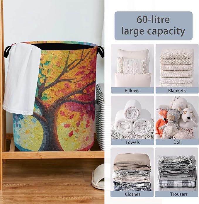 Tree of Life Laundry Basket, Oxford Cloth Laundry Hamper - Image 6