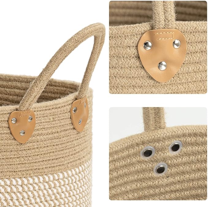 CHICVITA Large Wicker Jute Woven Storage Basket - Image 7