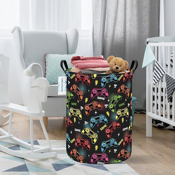 LANGYASHAN Laundry Basket Canvas Fabric Collapsible Organizer Basket - Image 5