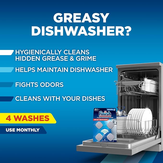 Finish Dishwasher Cleaner Tablets, Deep Cleans Hidden Grease & Grime, Fights - Image 2