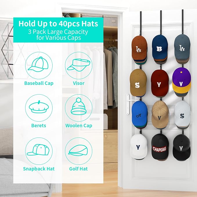 HapiRm Over Door Hat Rack - Image 4