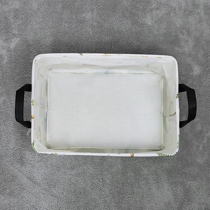 LANGYASHAN Rectangular Storage Bin Collapse Canvas Fabric Cartoon Storage Basket - Image 4