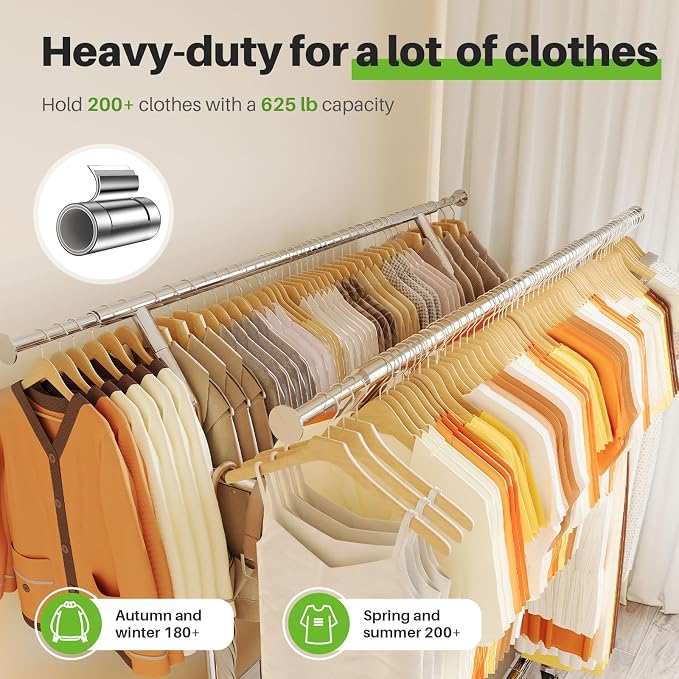 HOKEEPER Heavy Duty Clothes Rack Load 635 LBS, Clothing Rack - Image 3
