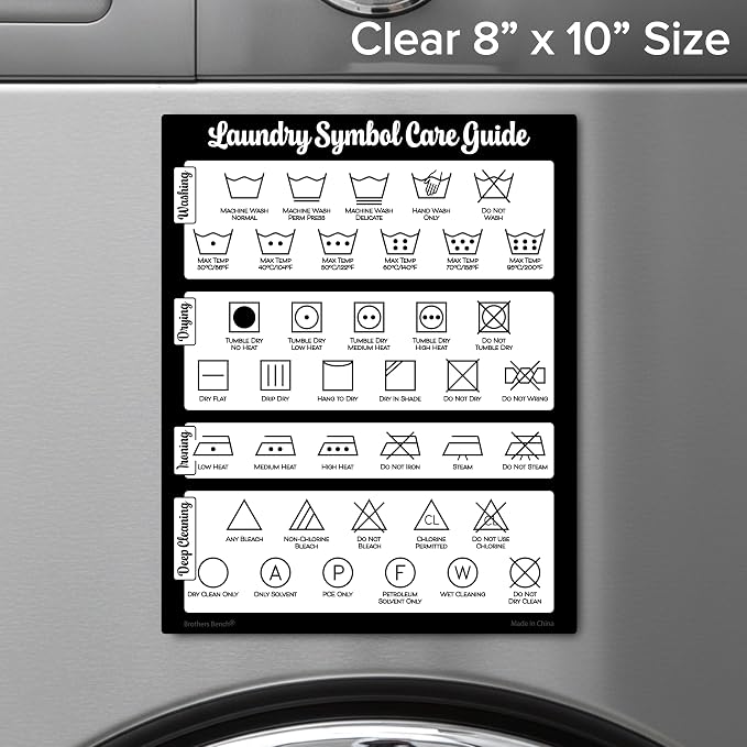 Farmhouse Laundry Symbols Magnet, 8x10 Laundry Symbols Chart, 39 Icons - Image 2