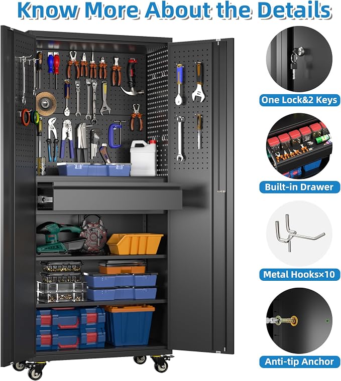 Aobabo 71" H Metal Storage Cabinet - Image 3