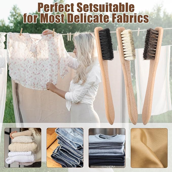 3 Pcs Laundry Stain Brush, Wood Laundry Stain Brush - Image 5