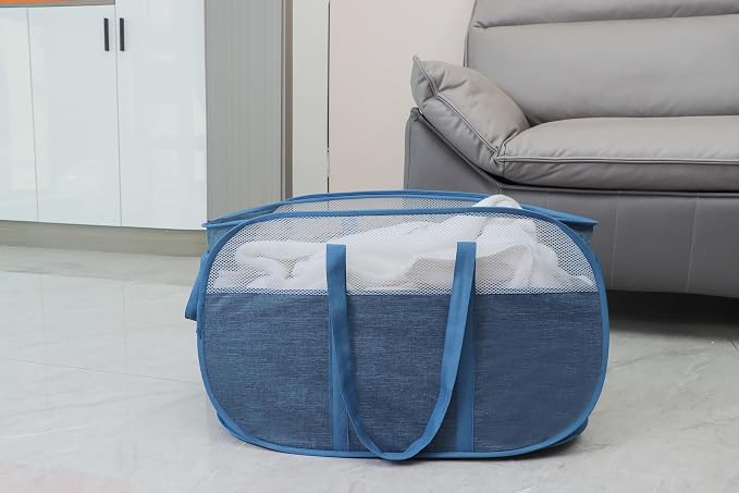 Pop Up Laundry Hamper，with Durable Handles collapsible laundry basket，Easy to - Image 3
