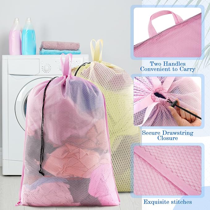 6 Pack 24 x 36 Inches Colorful Soft Mesh Laundry Bag - Image 4