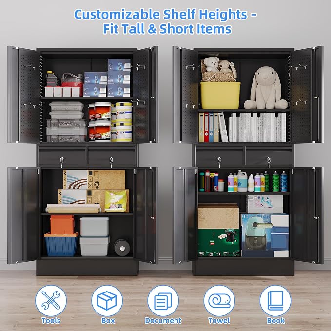Aobabo 71" H 2 Drawer Metal Storage Cabinet - Image 5