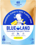 BLUELAND 100% Plastic-Free Dishwasher Detergent Tablets, Lemon Zest Scent by BLUELAND