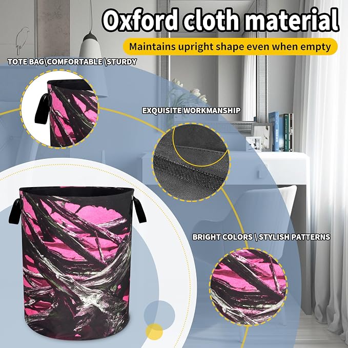 Camouflage Laundry Basket Trees Camo Foldable Oxford Cloth Funny Tote Bag - Image 3