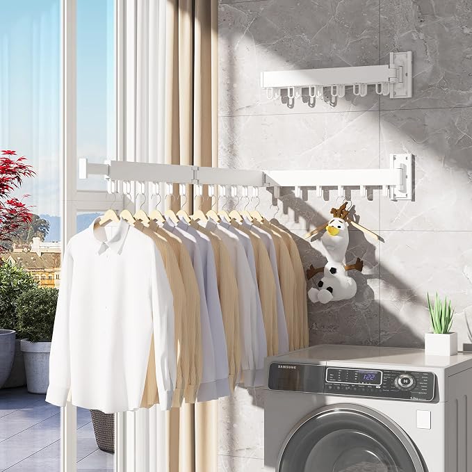 Clothes Drying Rack, Laundry Drying Rack, Wall Mounted Clothes Rack, Laundry - Image 5