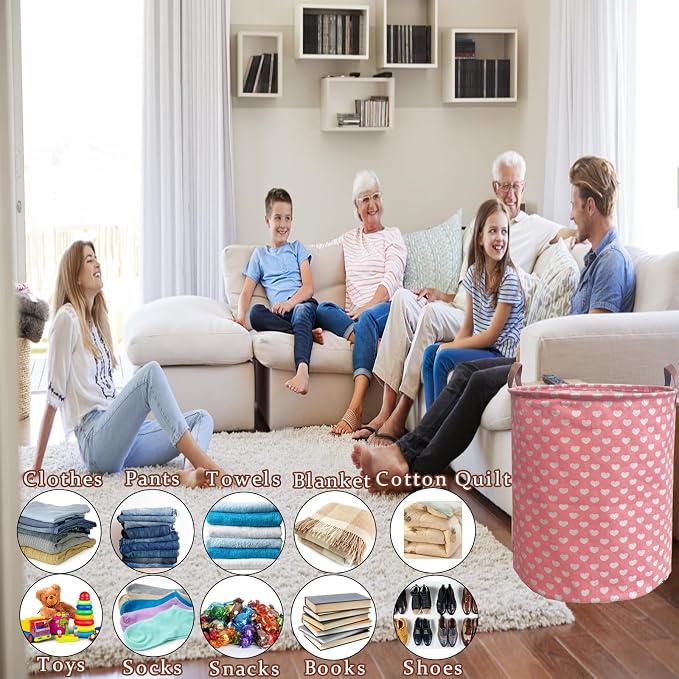 Waterproof Laundry Hamper Collapsible Laundry Basket Leather Handle Laundry Bag - Image 5