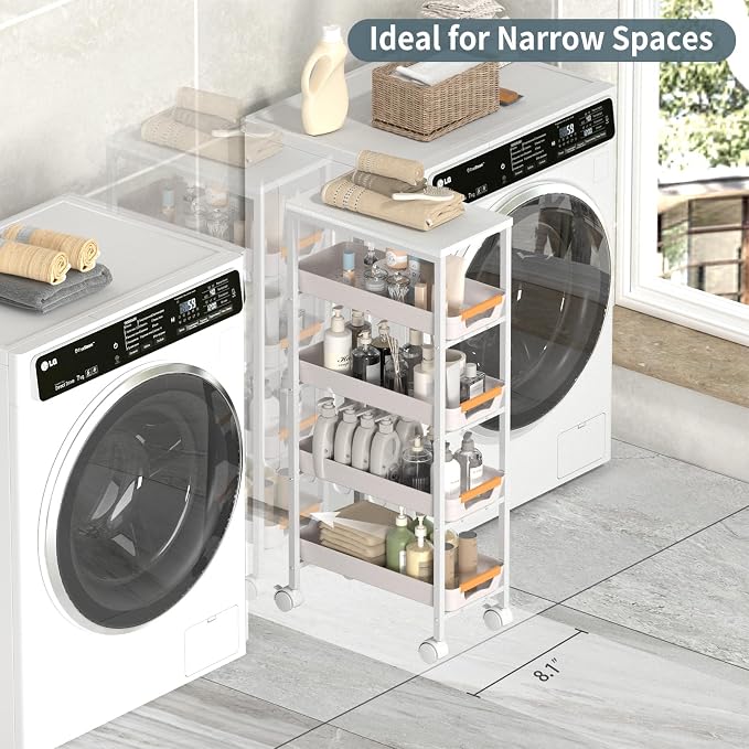 5 Tier Slim Rolling Utility Cart - Image 5