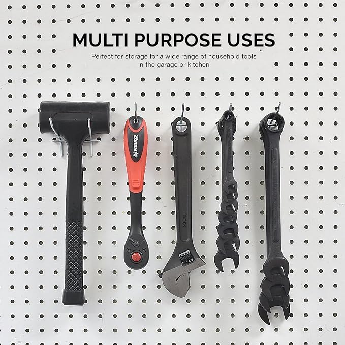 Neiko 53104A 8” Pegboard Hook Organizer Kit, 50 Pack, Hanging Hooks Set - Image 4