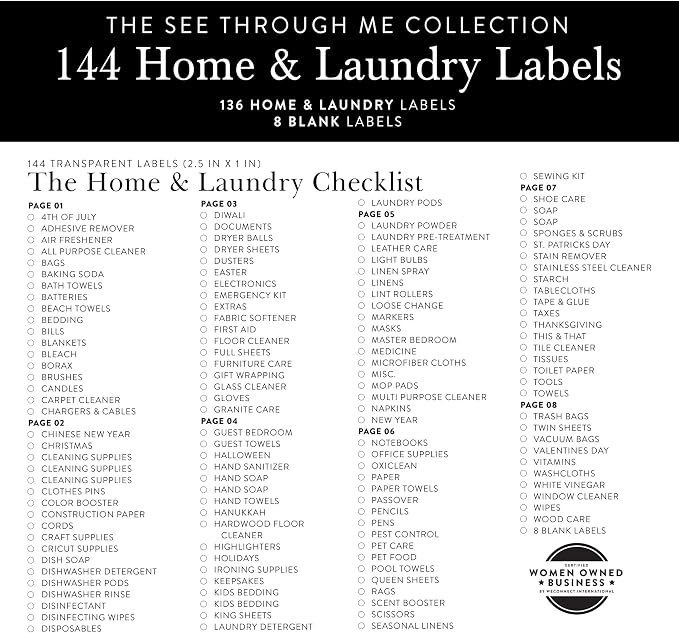 Laundry Labels for Jars, 144 Preprinted Home and Laundry Label Stickers for - Image 4