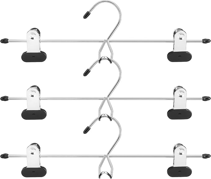 Whitmor Add Chrome/Black Skirt & Slack Hangers by Whitmor