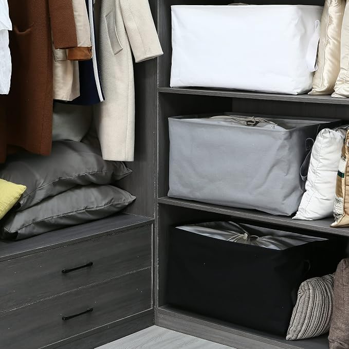Hinwo 102L XXL Storage Bins, Foldable Clothes Storage Baskets - Image 2
