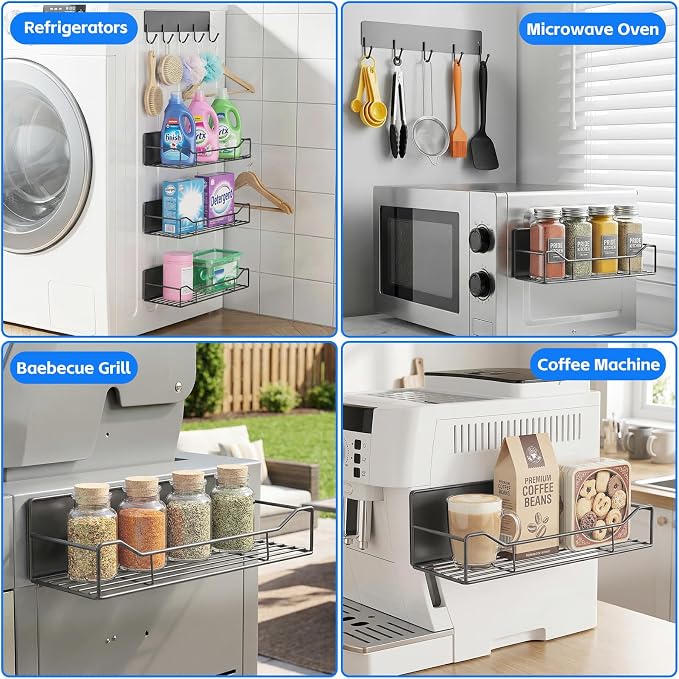 Magnetic Laundry Shelf Organizer, 5 Pack Magnetic Shelves - Image 7