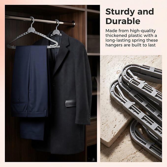 HOUSE DAY Extra Large Adjustable Hangers 4 Pack, Heavy Duty Clothes Hangers - Image 7