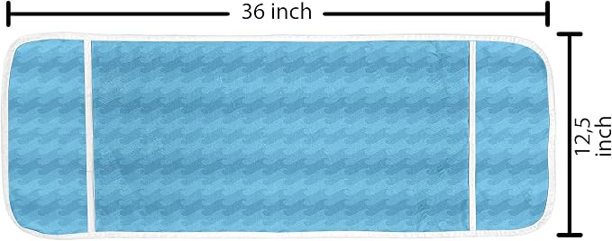 Ambesonne Nautical Microwave Oven Cover, Horizontally Flowing Waves Curves in - Image 2
