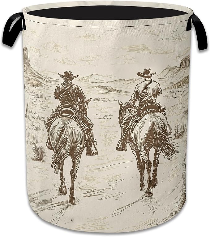 Western Cowboy Laundry Hamper by Unknown