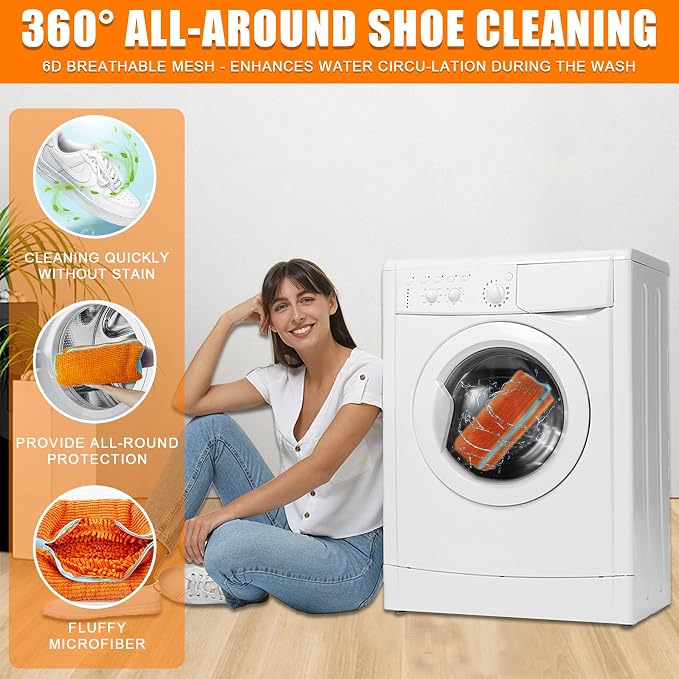 Shoe Washing Machine Bag, 2 Pack – Reusable, Fits All Shoe Types, 360° Deep - Image 6