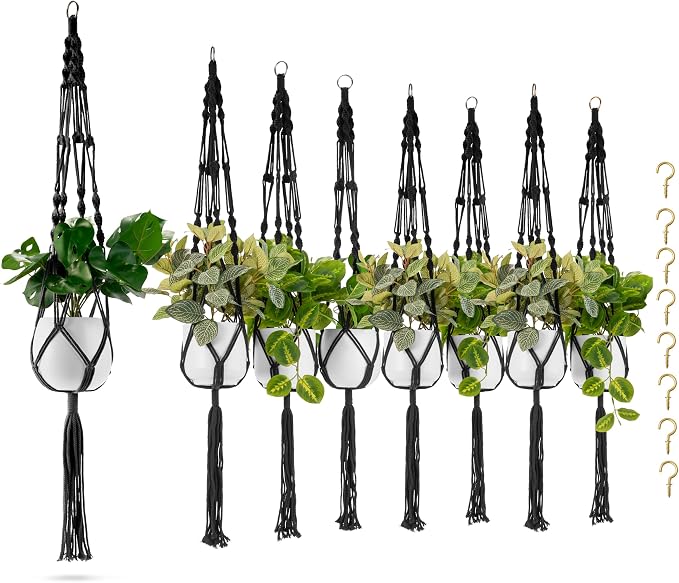 Sorbus Macrame Plant Hanger Indoor Outdoor Hanging Plant Pots Cotton Rope by Sorbus
