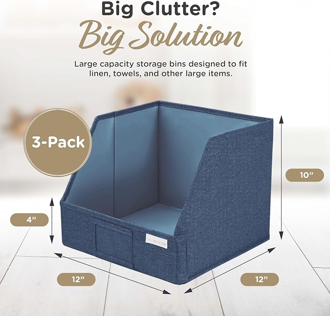 Trapezoid Storage Bins – 12x12x10 Fabric Storage Baskets, Collapsible - Image 4