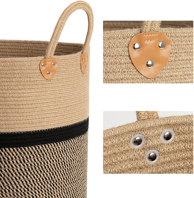CHICVITA Extra Large Jute Woven Storage Basket - Image 7