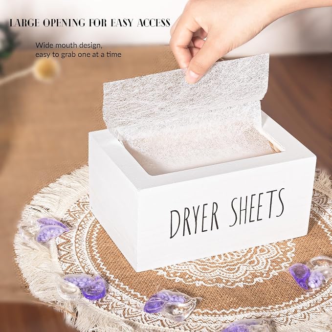 zoocatia Laundry Room Decor Dryer Sheet Container Wood Detergent Dispenser - Image 3