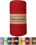 4mm Polyester Braided Macrame Cord 140Yard /426Feet, Elastic Yarn by Likeecords